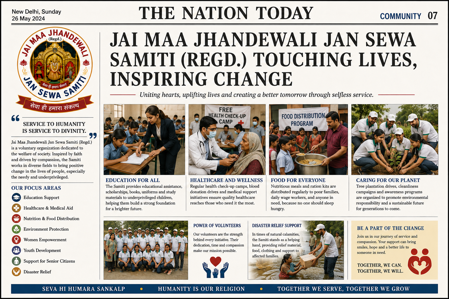 Jai Maa Jhandewali Jan Sewa Samiti (Regd.) Empowers Lives, Builds a Compassionate Society
